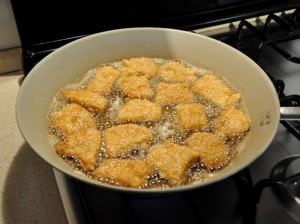 Cottura delle crocchette di pollo senza glutine