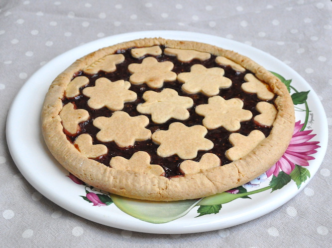 Crostata senza glutine ai lamponi e cioccolato bianco