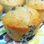 Muffins integrali alla banana e mirtilli