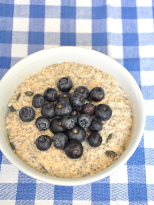 Overnight oats ai mirtilli