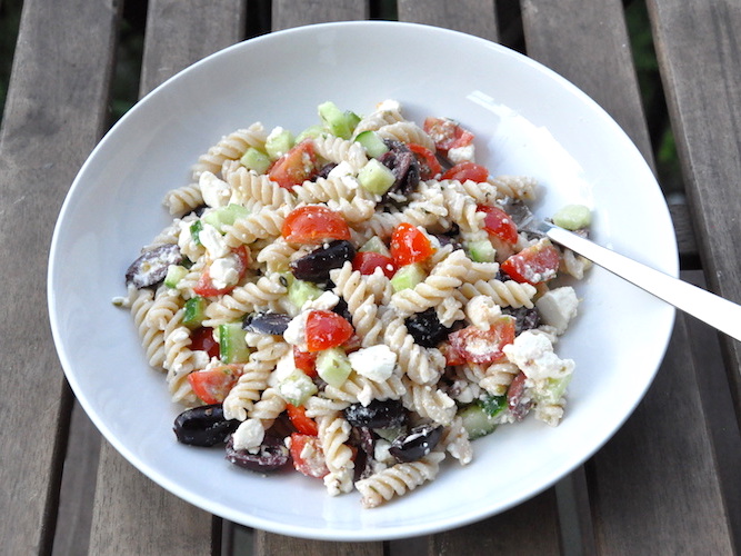 Pasta fredda senza glutine alla greca