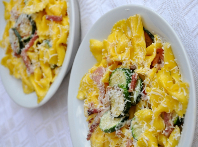 Pasta zucchine e speck senza glutine