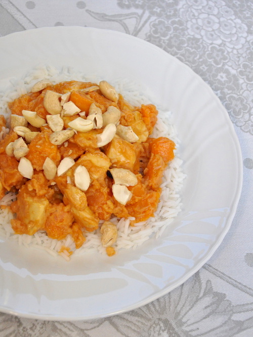 Pollo e patate dolci con burro di arachidi