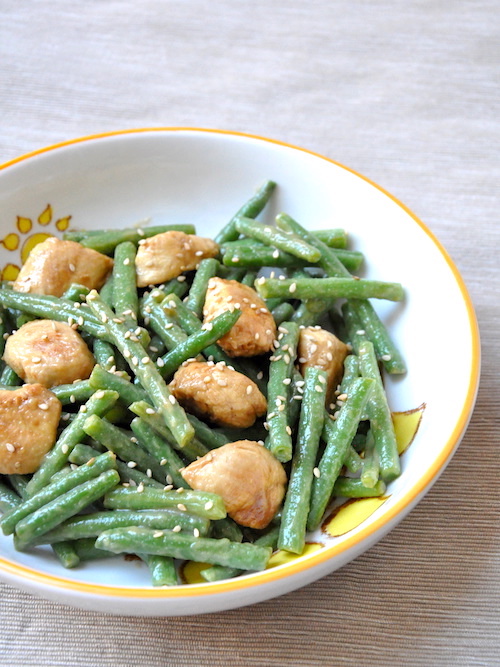 Pollo e fagiolini in salsa al limone