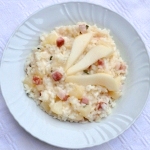 Risotto alle pere, pancetta e parmigiano