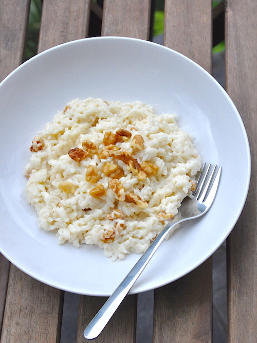 Risotto noci e robiola senza lattosio