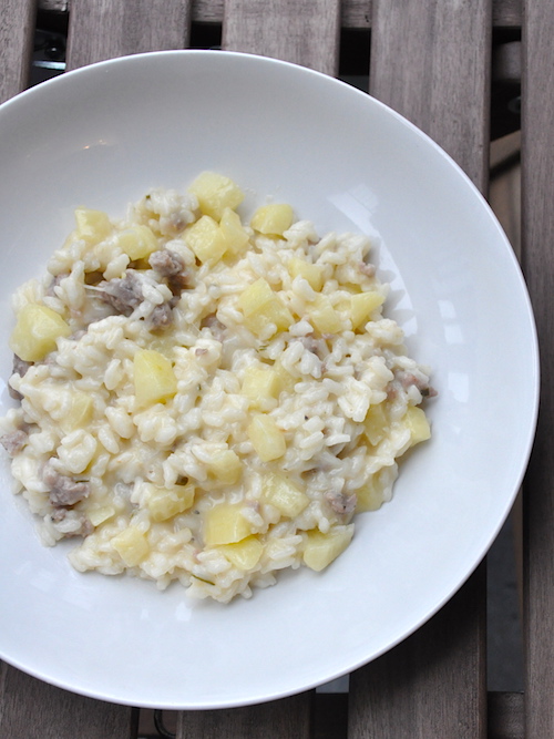 Risotto salsiccia e mele